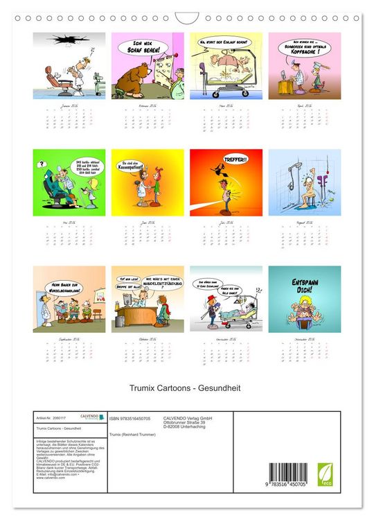 Produktbild: Trumix Cartoons - Gesundheit (Wandkalender 2026 DIN A3 hoch), CALVENDO Monatskalender