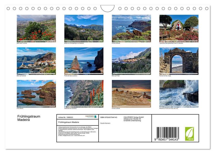 Produktbild: Fr&uuml;hlingstraum Madeira (Wandkalender 2026 DIN A4 quer), CALVENDO Monatskalender