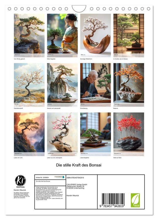Produktbild: Die stille Kraft des Bonsai (Wandkalender 2026 DIN A4 hoch), CALVENDO Monatskalender