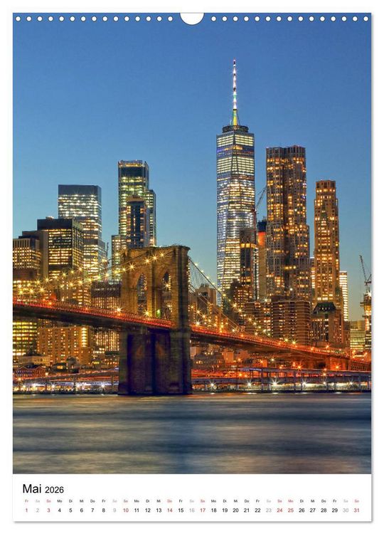 Produktbild: New Yorks architektonische Highlights (Wandkalender 2026 DIN A3 hoch), CALVENDO Monatskalender