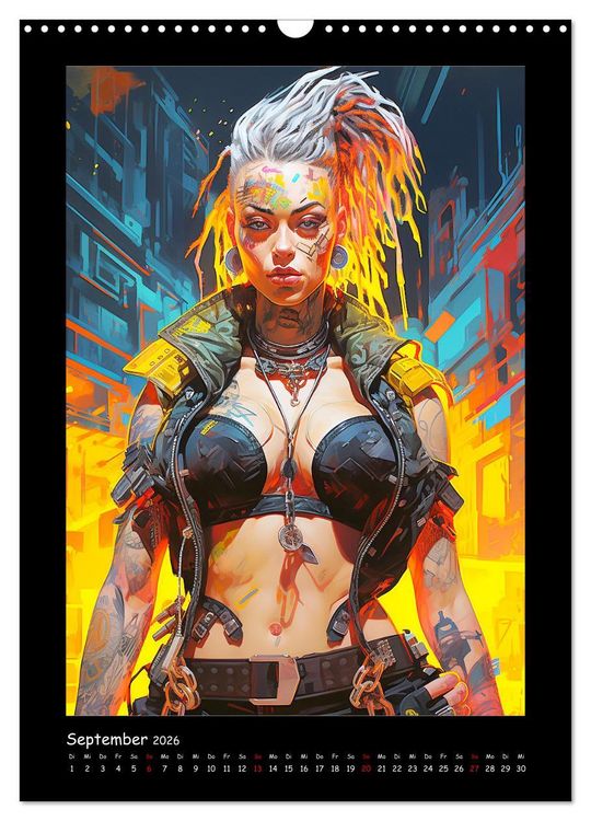 Produktbild: Cyberpunk. Futuristische Heldinnen (Wandkalender 2026 DIN A3 hoch), CALVENDO Monatskalender