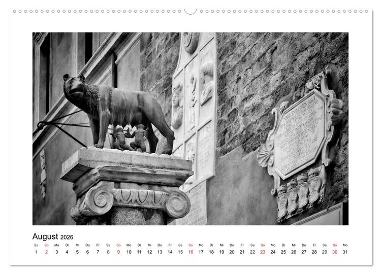 Produktbild: ROM Monochrom (hochwertiger Premium Wandkalender 2026 DIN A2 quer), Kunstdruck in Hochglanz