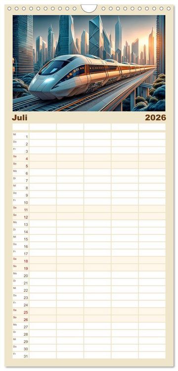 Produktbild: Familienplaner 2026 - Zukunftsvision Megacity mit 5 Spalten (Wandkalender, 21 x 45 cm) CALVENDO