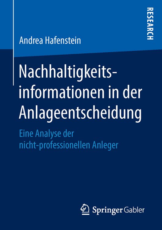 Produktbild: Nachhaltigkeitsinformationen in der Anlageentscheidung