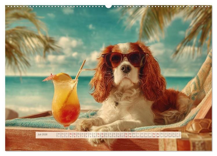 Produktbild: Cavalier King Charles Spaniel. Die lustigsten Cavalier Momente des Jahres. (Wandkalender 2026 DIN A2 quer), CALVENDO Monatskalender