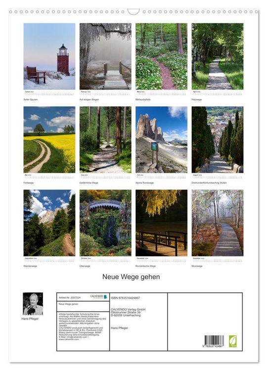 Produktbild: Neue Wege gehen (Wandkalender 2026 DIN A2 hoch), CALVENDO Monatskalender