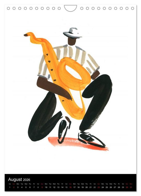 Produktbild: JAZZ swinging New Orleans (Wall Calendar 2026 DIN A4 portrait), CALVENDO 12 Month Wall Calendar