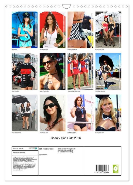 Produktbild: Beauty Grid Girls 2026 (Wandkalender 2026 DIN A3 hoch), CALVENDO Monatskalender