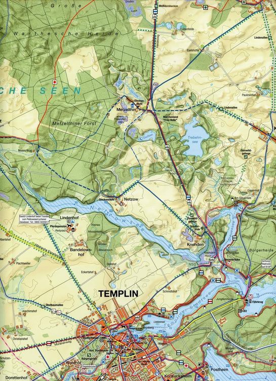Produktbild: Rad-, Wander- und Gew&auml;sserkarte Templin