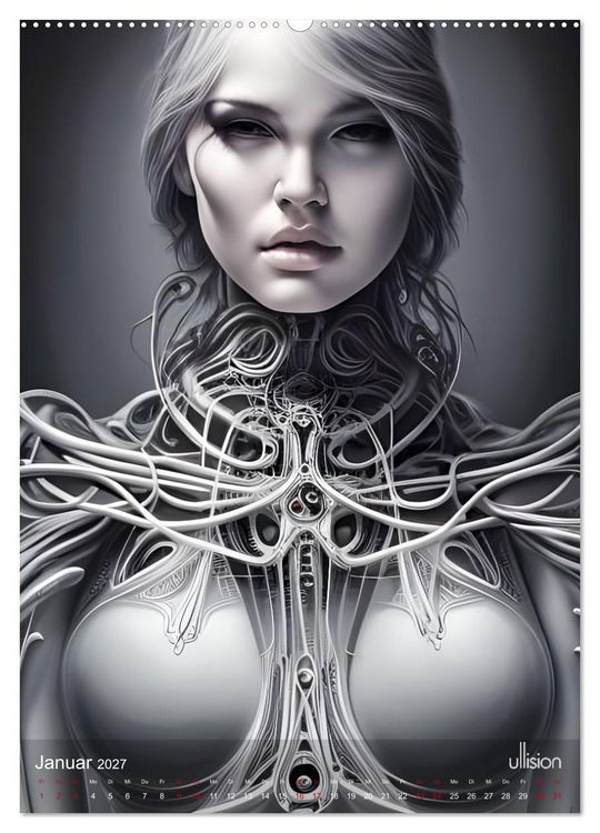 Produktbild: Biomechanic Portrait - Sch&ouml;nheit zwischen Mensch und Maschine (hochwertiger Premium Wandkalender 2027 DIN A2 hoch), Kunstdruck in Hochglanz
