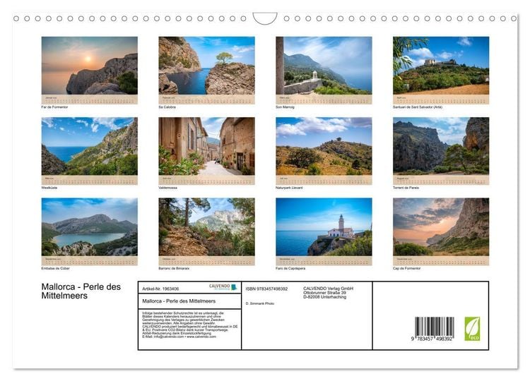 Produktbild: Mallorca - Perle des Mittelmeers (Wandkalender 2026 DIN A3 quer), CALVENDO Monatskalender