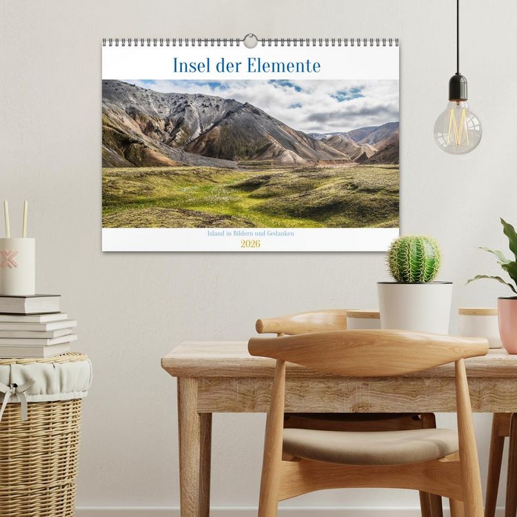 Produktbild: Insel der Elemente &ndash; Island in Bildern und Gedanken (Wandkalender 2026 DIN A3 quer), CALVENDO Monatskalender