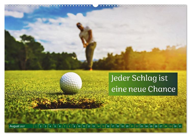 Produktbild: Golf - zwischen Gr&uuml;n und Gedanken (hochwertiger Premium Wandkalender 2027 DIN A2 quer), Kunstdruck in Hochglanz