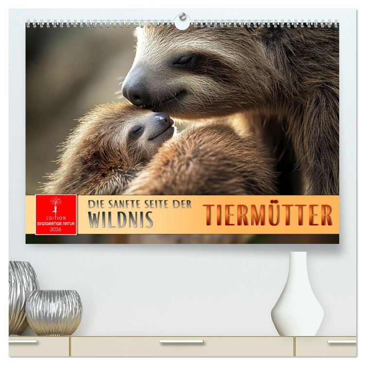 Produktbild: Tierm&uuml;tter - die sanfte Seite der Wildnis (hochwertiger Premium Wandkalender 2026 DIN A2 quer), Kunstdruck in Hochglanz