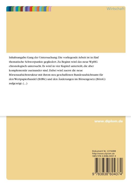 Produktbild: St&auml;rkung des Finanzplatzes Deutschlands durch das Zweite Finanzmarktf&ouml;rderungsgesetz?