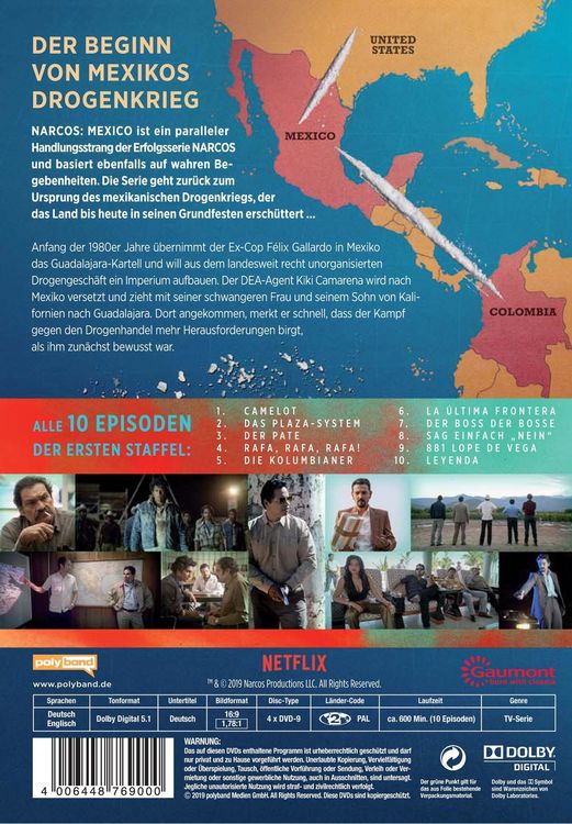 Produktbild: NARCOS: MEXICO - Staffel 1 [4 DVDs]