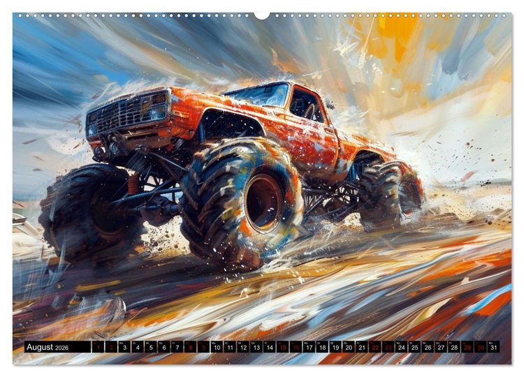 Produktbild: Wilde Monstertrucks (Wandkalender 2026 DIN A2 quer), CALVENDO Monatskalender