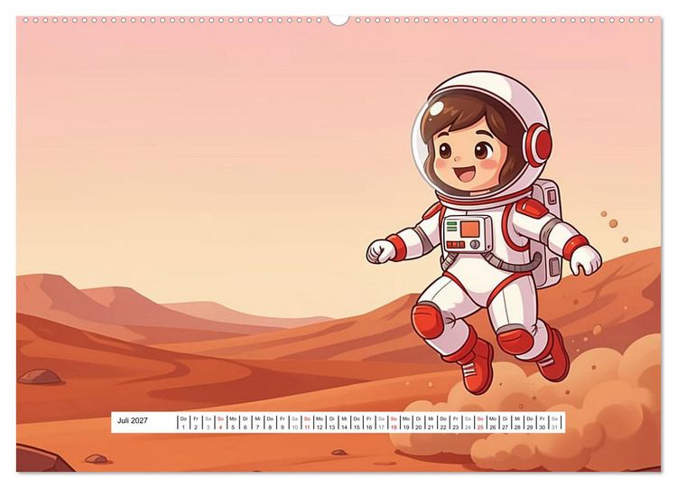Produktbild: Kleine Astronauten (hochwertiger Premium Wandkalender 2027 DIN A2 quer), Kunstdruck in Hochglanz