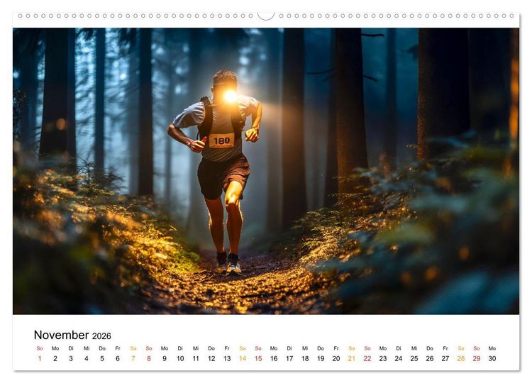 Produktbild: Trailrunning Power (Wandkalender 2026 DIN A2 quer), CALVENDO Monatskalender
