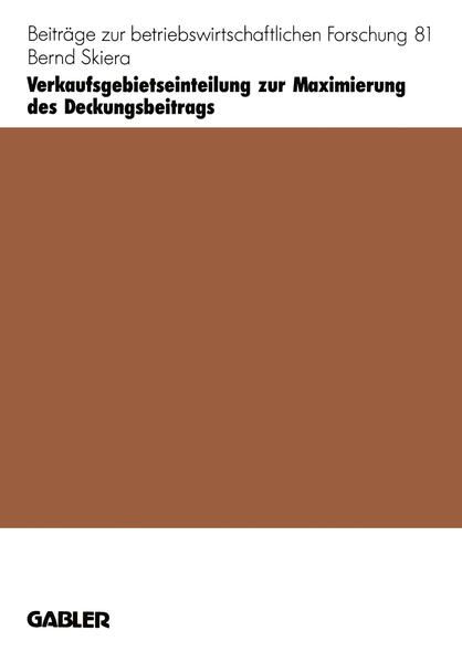 Produktbild: Verkaufsgebietseinteilung zur Maximierung des Deckungsbeitrags