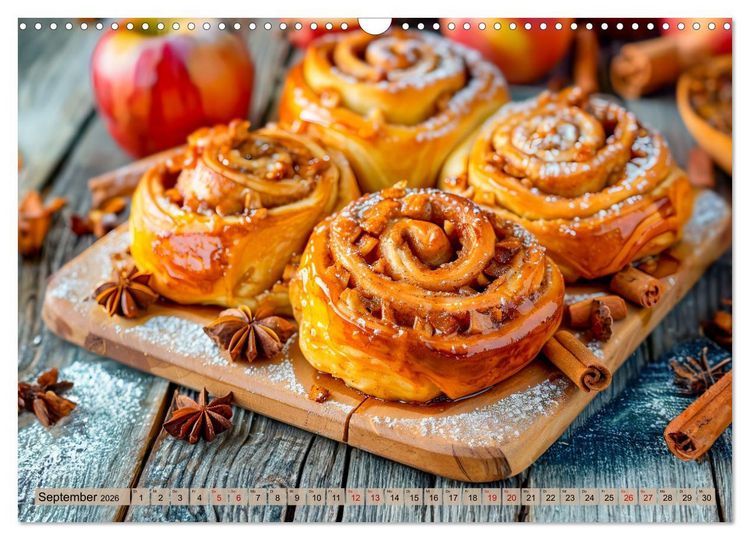 Produktbild: Apfelkuchen satt - K&ouml;stliche Kunstwerke aus dem KI-Backofen (Wandkalender 2026 DIN A3 quer), CALVENDO Monatskalender