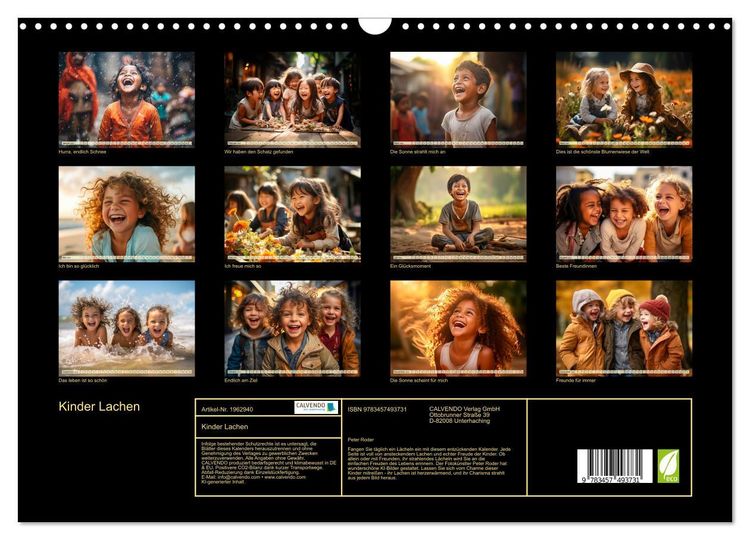 Produktbild: Kinder Lachen (Wandkalender 2026 DIN A3 quer), CALVENDO Monatskalender