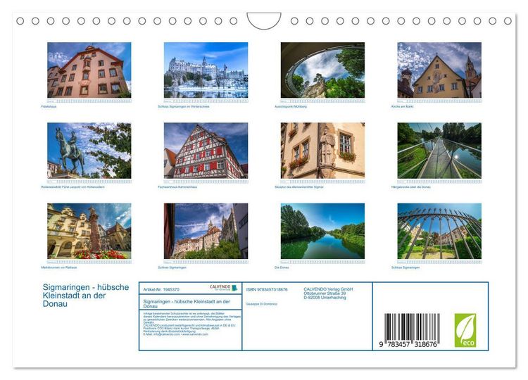 Produktbild: Sigmaringen - h&uuml;bsche Kleinstadt an der Donau (Wandkalender 2026 DIN A4 quer), CALVENDO Monatskalender