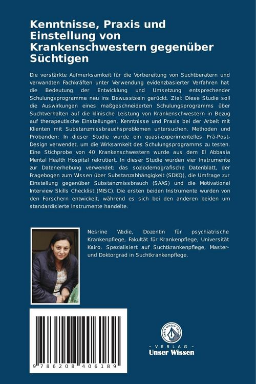 Produktbild: Kenntnisse, Praxis und Einstellung von Krankenschwestern gegen&uuml;ber S&uuml;chtigen