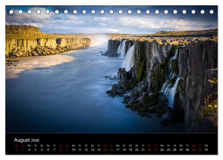 Produktbild: Island - Unber&uuml;hrte Landschaften (Tischkalender 2026 DIN A5 quer), CALVENDO Monatskalender