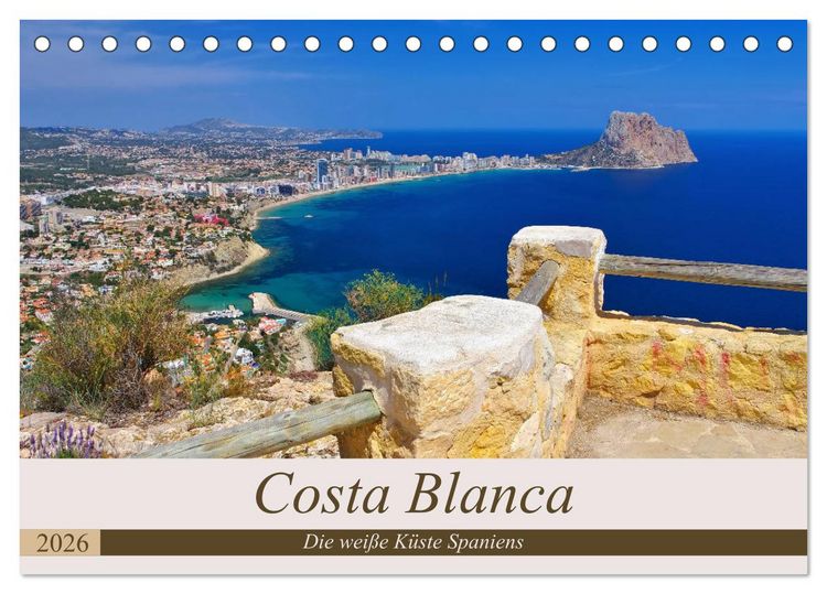 Produktbild: Costa Blanca - Die wei&szlig;e K&uuml;ste Spaniens (Tischkalender 2026 DIN A5 quer), CALVENDO Monatskalender