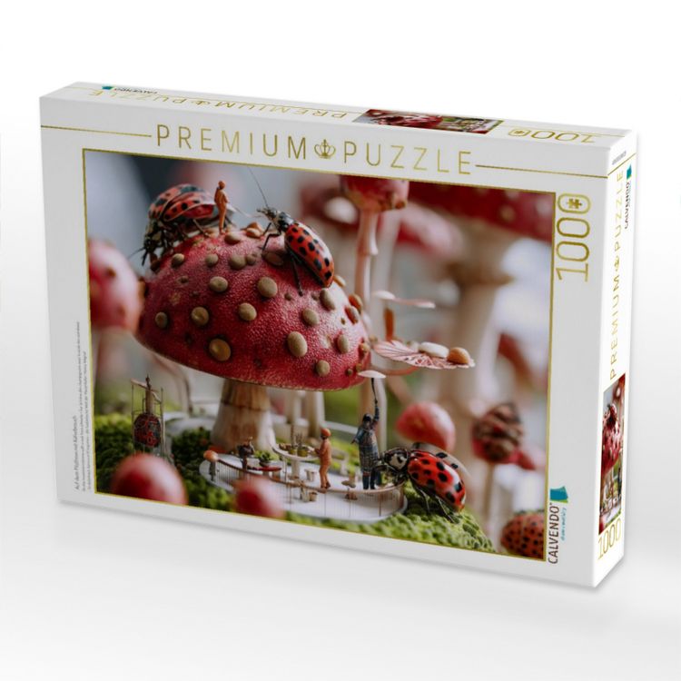 Produktbild: CALVENDO Puzzle Auf dem Pilzthron mit K&auml;ferbesuch | 1000 Teile Lege-Gr&ouml;&szlig;e 64x48cm Foto-Puzzle f&uuml;r gl&uuml;ckliche Stunden