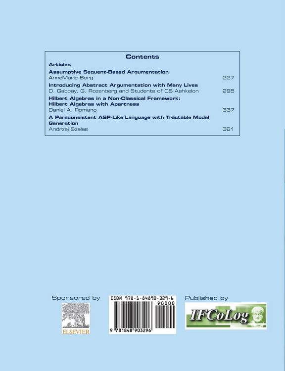 Produktbild: Journal of Applied Logics - The IfCoLog Journal of Logics and their Applications