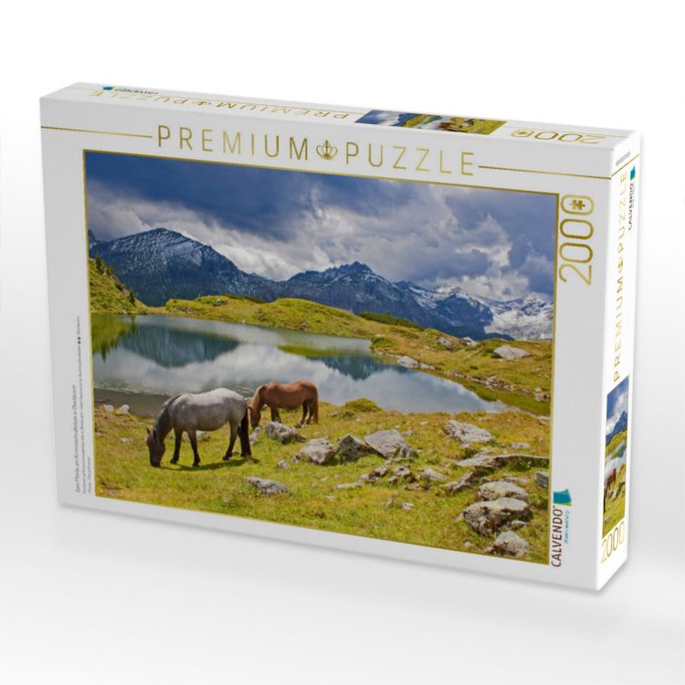 Produktbild: CALVENDO Puzzle Zwei Pferde am Krummschnabelsee in Obertauern | 2000 Teile Lege-Gr&ouml;&szlig;e 90x67cm Foto-Puzzle f&uuml;r gl&uuml;ckliche Stunden