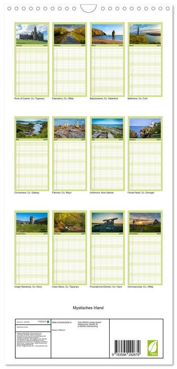 Produktbild: Familienplaner 2027 - Mystisches Irland mit 5 Spalten (Wandkalender, 21 x 45 cm) CALVENDO