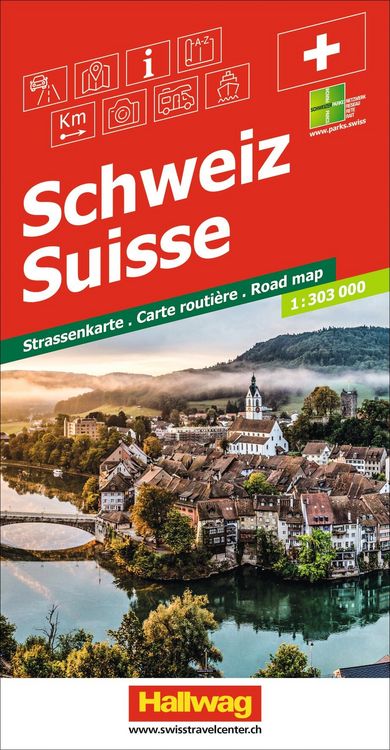 Produktbild: Hallwag Strassenkarte Schweiz 1:303.000