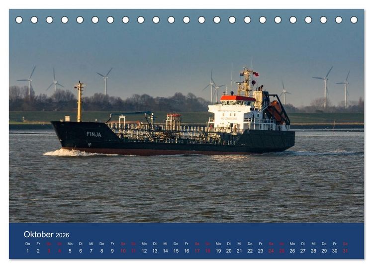 Produktbild: Schiffe - Begegnungen auf Nord- und Ostsee (Tischkalender 2026 DIN A5 quer), CALVENDO Monatskalender