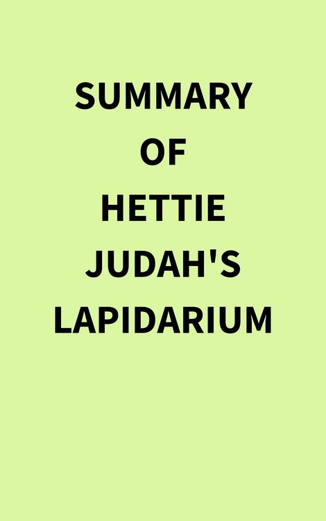 Produktbild: Summary of Hettie Judah's Lapidarium