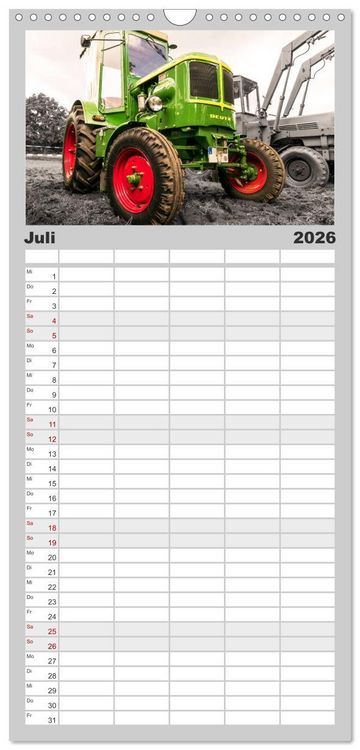 Produktbild: Familienplaner 2026 - Trecker-Liebhaber mit 5 Spalten (Wandkalender, 21 x 45 cm) CALVENDO