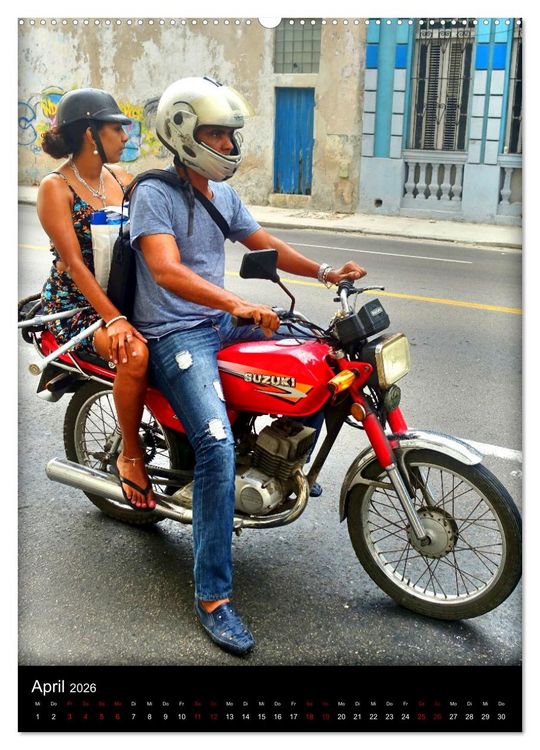 Produktbild: SUZUKI BIKER IN HAVANNA (Wandkalender 2026 DIN A2 hoch), CALVENDO Monatskalender