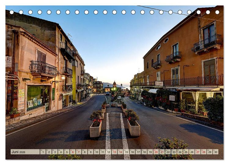 Produktbild: Taormina zur blauen Stunde (Tischkalender 2026 DIN A5 quer), CALVENDO Monatskalender