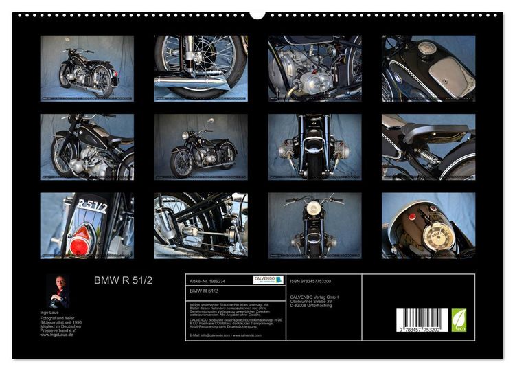 Produktbild: BMW R 51/2 (hochwertiger Premium Wandkalender 2026 DIN A2 quer), Kunstdruck in Hochglanz