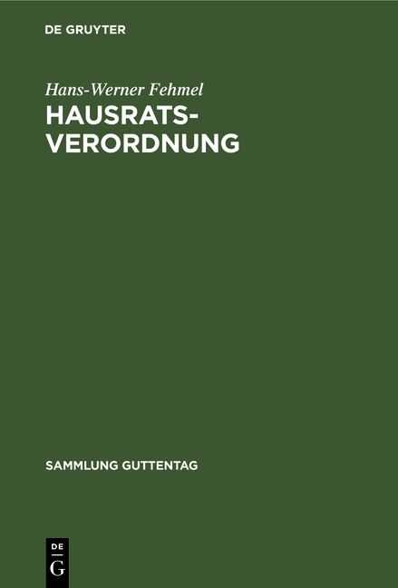 Produktbild: Hausratsverordnung