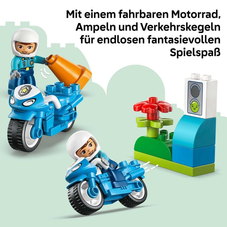 Produktbild: LEGO DUPLO Town 10471 Blaues Polizeimotorrad, Lernspielzeug Kleinkinder