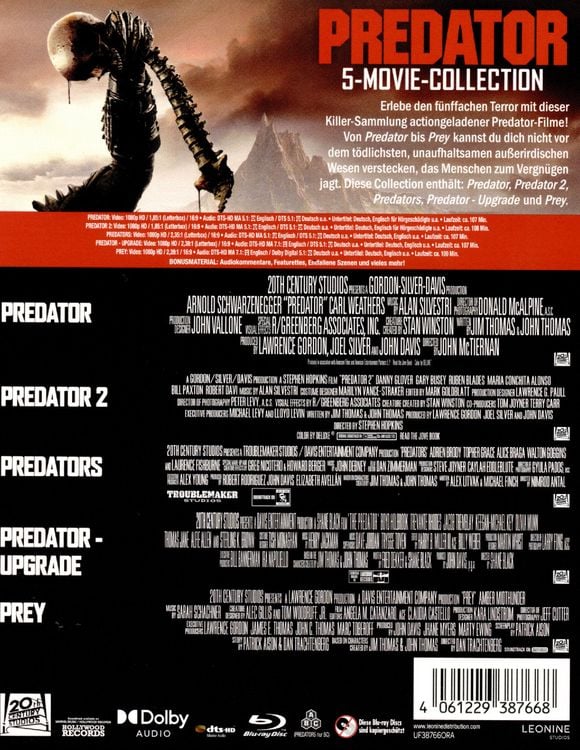 Produktbild: Predator 5-Movie-Collection [5 BRs]