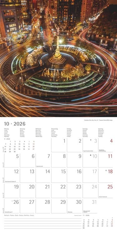 Produktbild: New York 2026 - Broschürenkalender 30x30 cm (30x60 geöffnet) - Kalender mit Platz für Notizen - Bildkalender - Wandplaner - Wandkalender