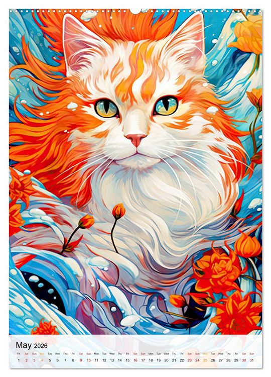 Produktbild: Feline Zen (Wall Calendar 2026 DIN A2 portrait), CALVENDO 12 Month Wall Calendar