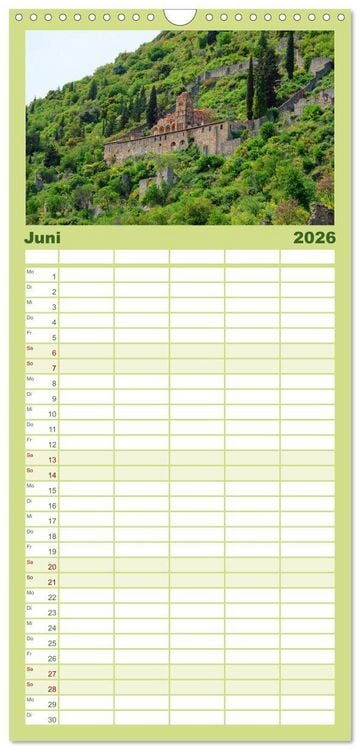 Produktbild: Familienplaner 2026 - Wundersch&ouml;ne Highlights der griechischen Antike mit 5 Spalten (Wandkalender, 21 x 45 cm) CALVENDO