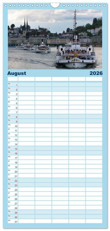 Produktbild: Familienplaner 2026 - Luzern, die Stadt im Zentrum der Schweiz mit 5 Spalten (Wandkalender, 21 x 45 cm) CALVENDO