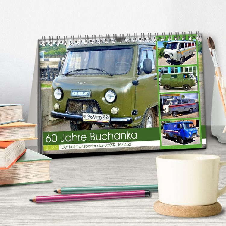 Produktbild: 60 Jahre Buchanka - Der Kult-Transporter der UdSSR UAZ-452 (Tischkalender 2026 DIN A5 quer), CALVENDO Monatskalender
