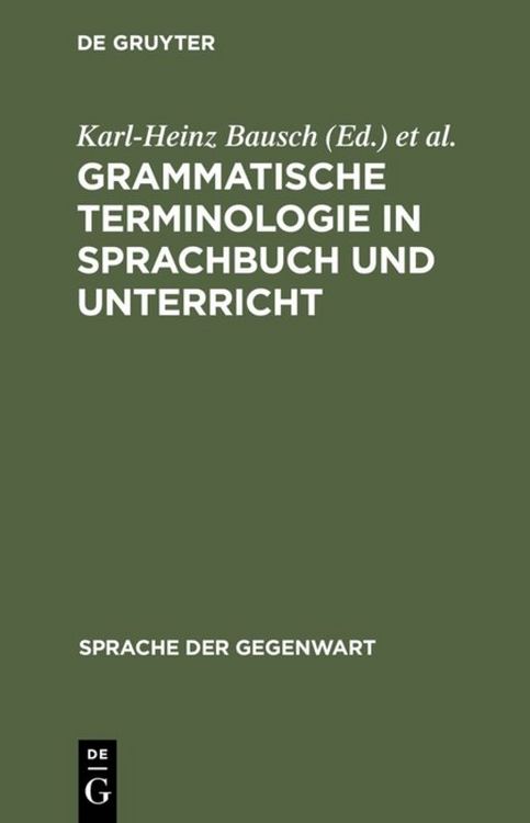 Produktbild: Grammatische Terminologie in Sprachbuch und Unterricht
